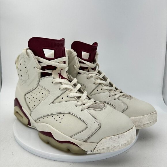 Nike Air Jordan 6 Retro Men Size 13 384664–116 Red Maroon White Basketball Shoes - Picture 4 of 14